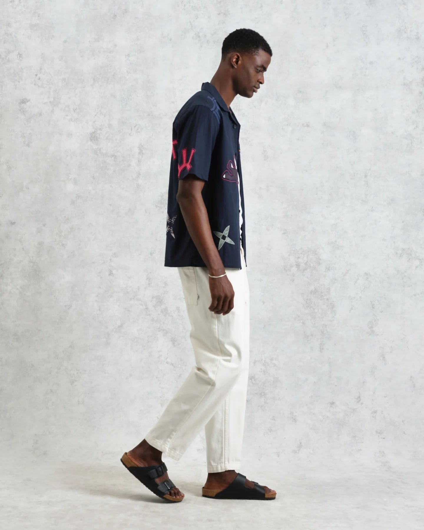 ディドコットシャツ BIRD DOOBLE (NAVY/MULTI) - グリニッジ オンラインストア