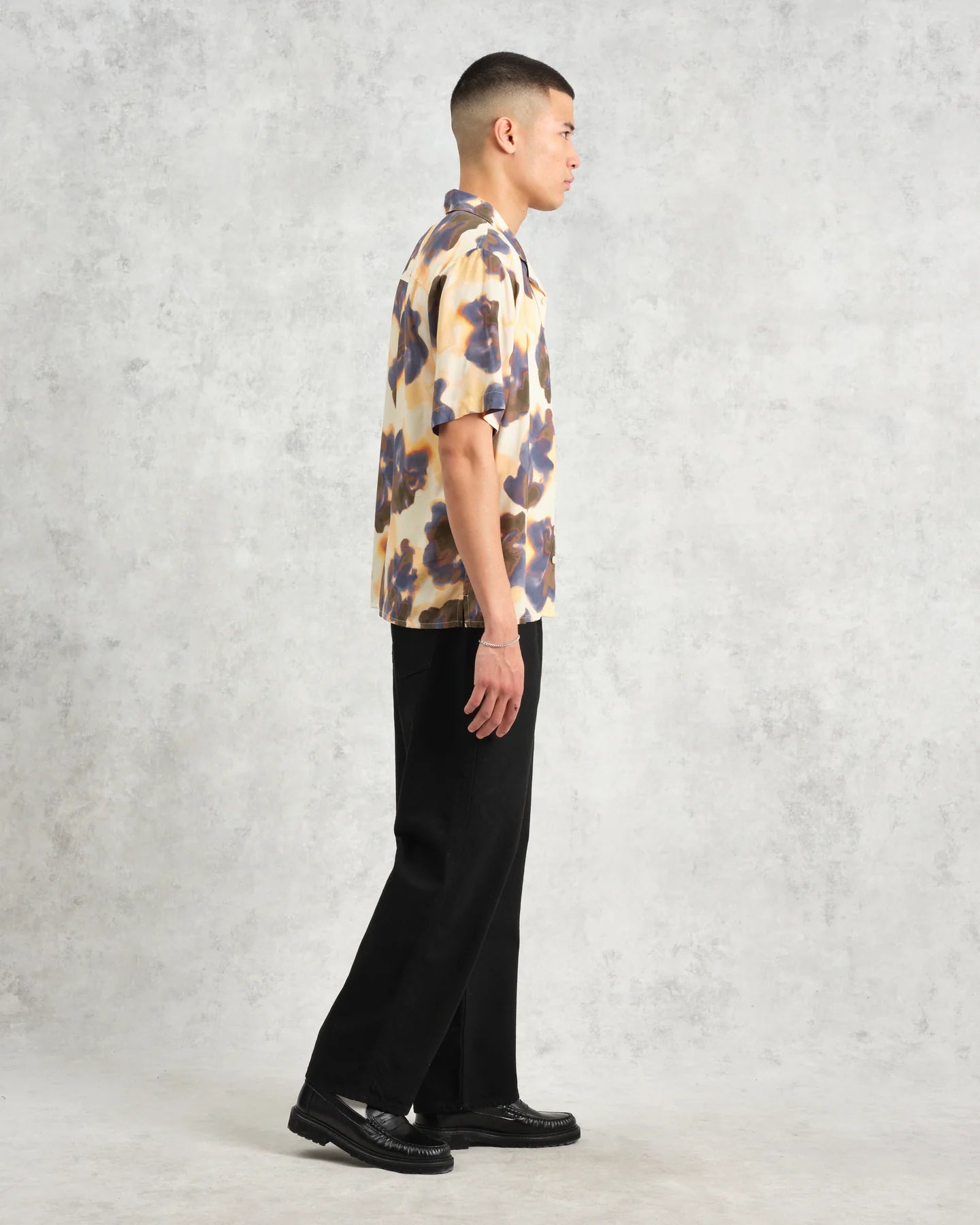 ディドコットシャツ BLUR FLORAL (PEACH/BLUE)