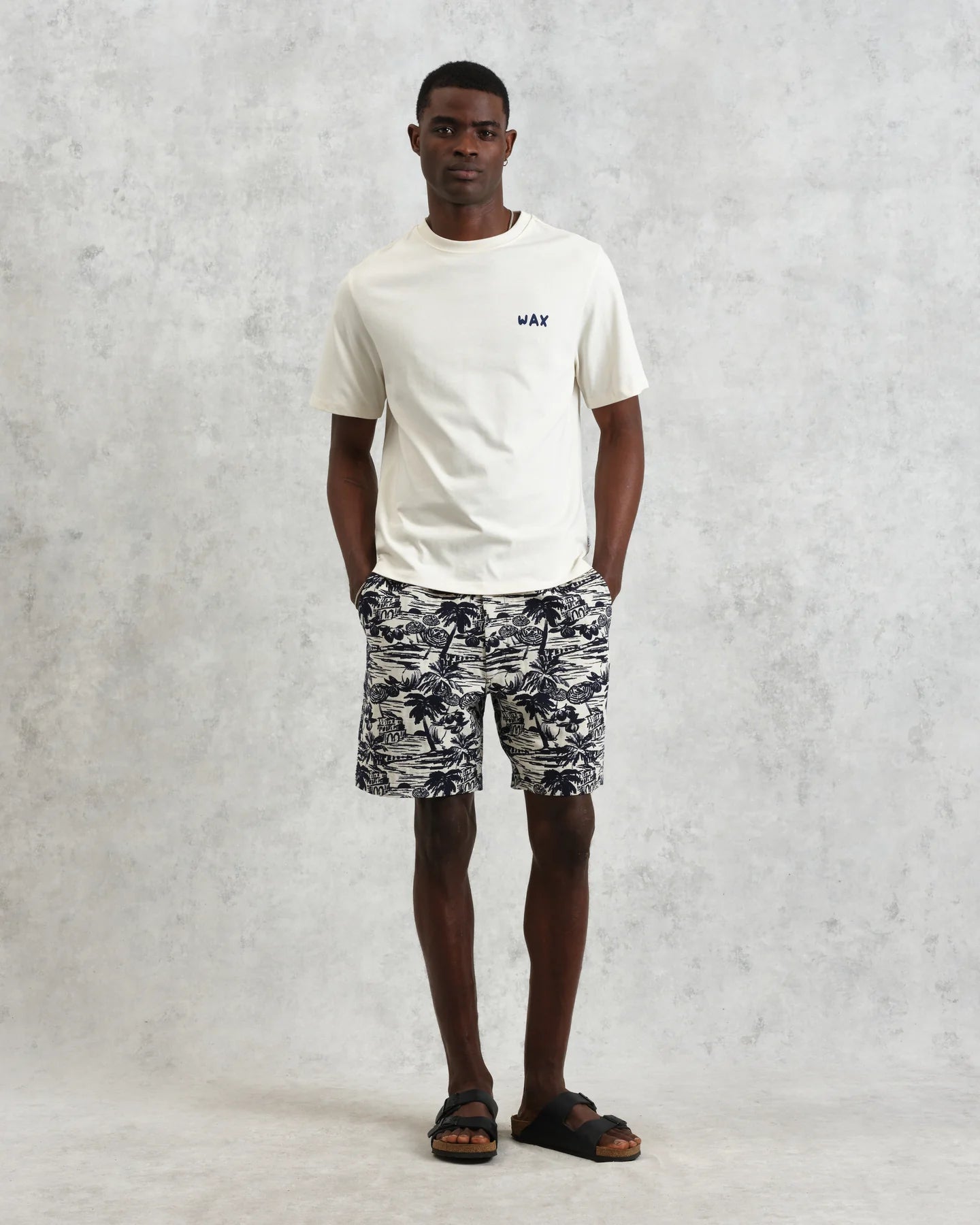 カートショーツ BEACH SCENE JACQUARD (NAVY/ECRU) - グリニッジ オンラインストア