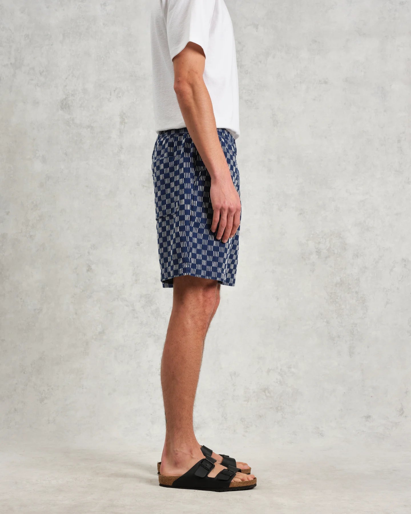 カートショーツ GRID STITCH (INDIGO/ECRU)