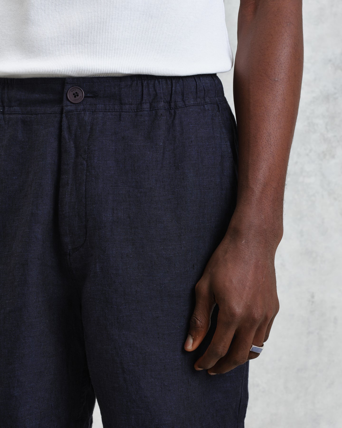 カートショーツ TOW TONE LINEN (NAVY) - グリニッジ オンラインストア