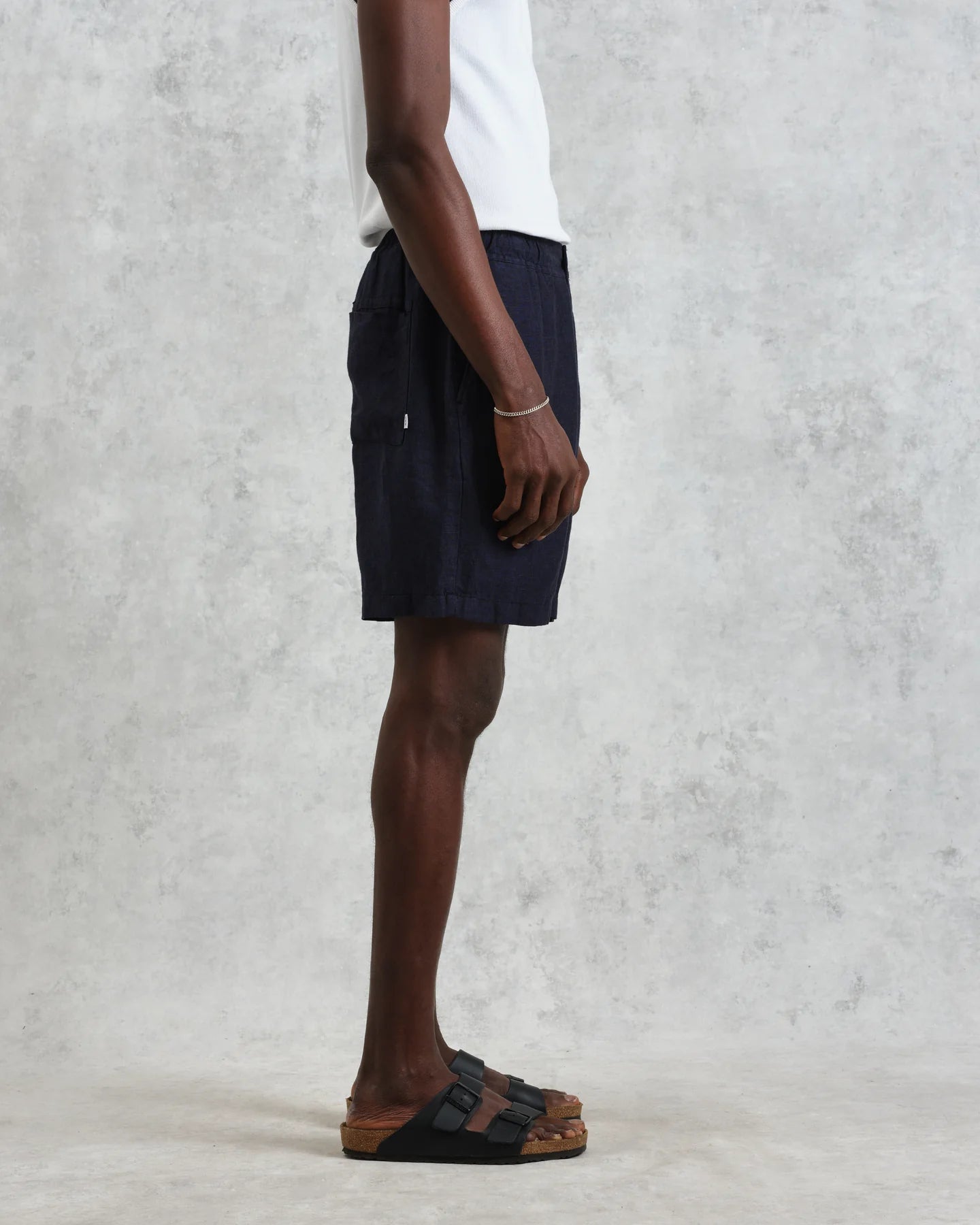 カートショーツ TOW TONE LINEN (NAVY) - グリニッジ オンラインストア