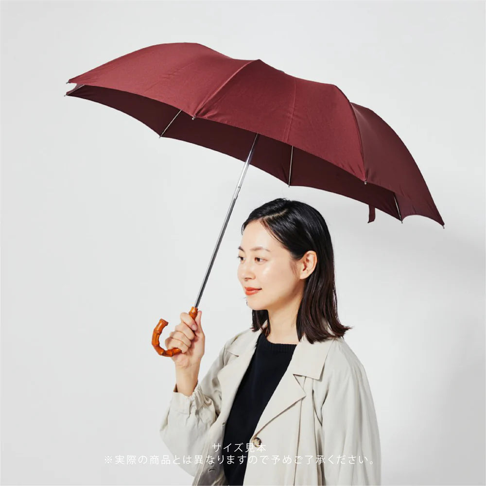 TL12 Small Whangee Crook | 折りたたみ傘 | アーチ型ハンドル | ワンギー | 晴雨兼用傘 (SIENNA-NAVY)