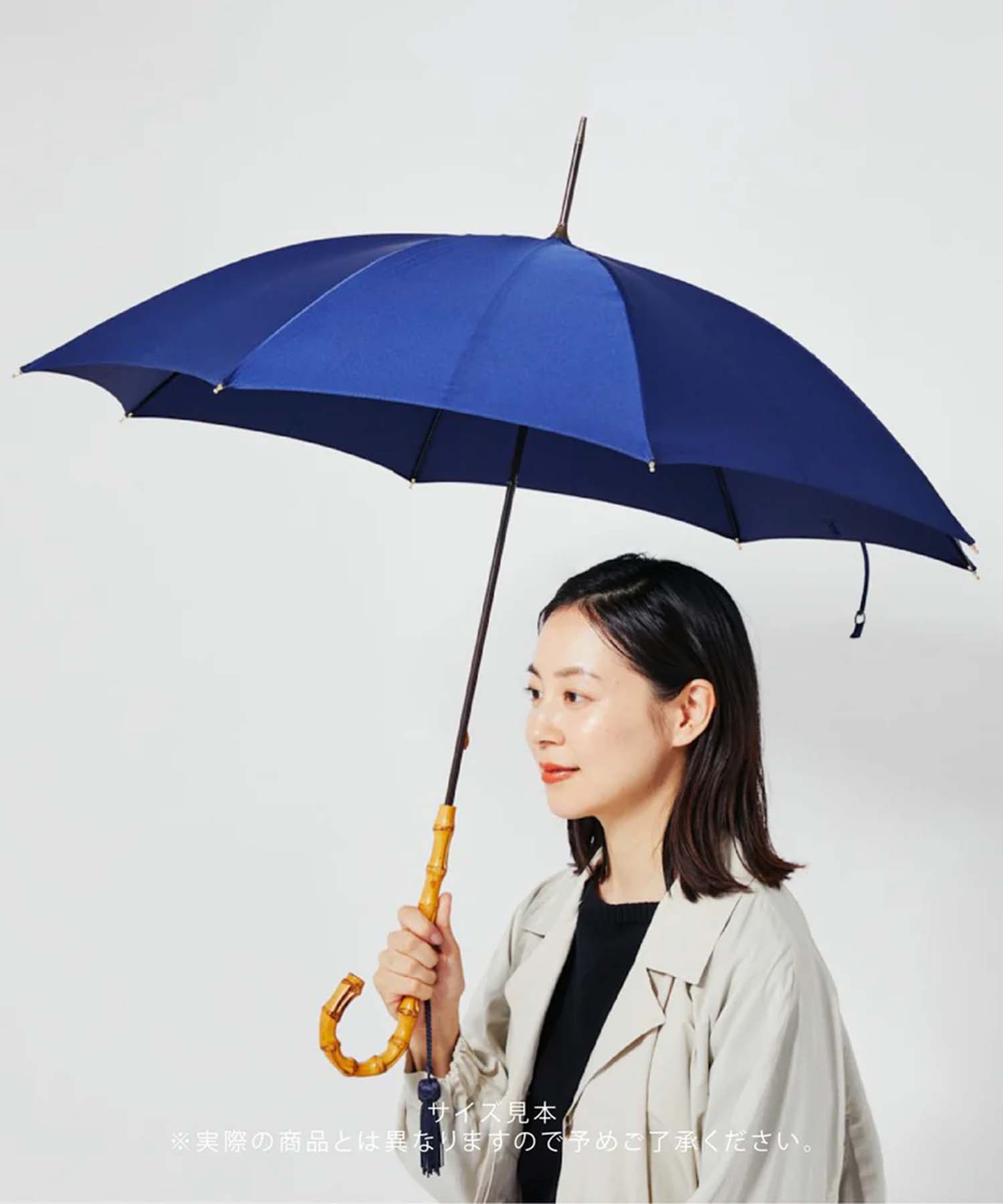 WL1 Slim Leather | 長傘 | アーチ型ハンドル | レザー | 晴雨兼用傘 (BEIGE/CAMEL)