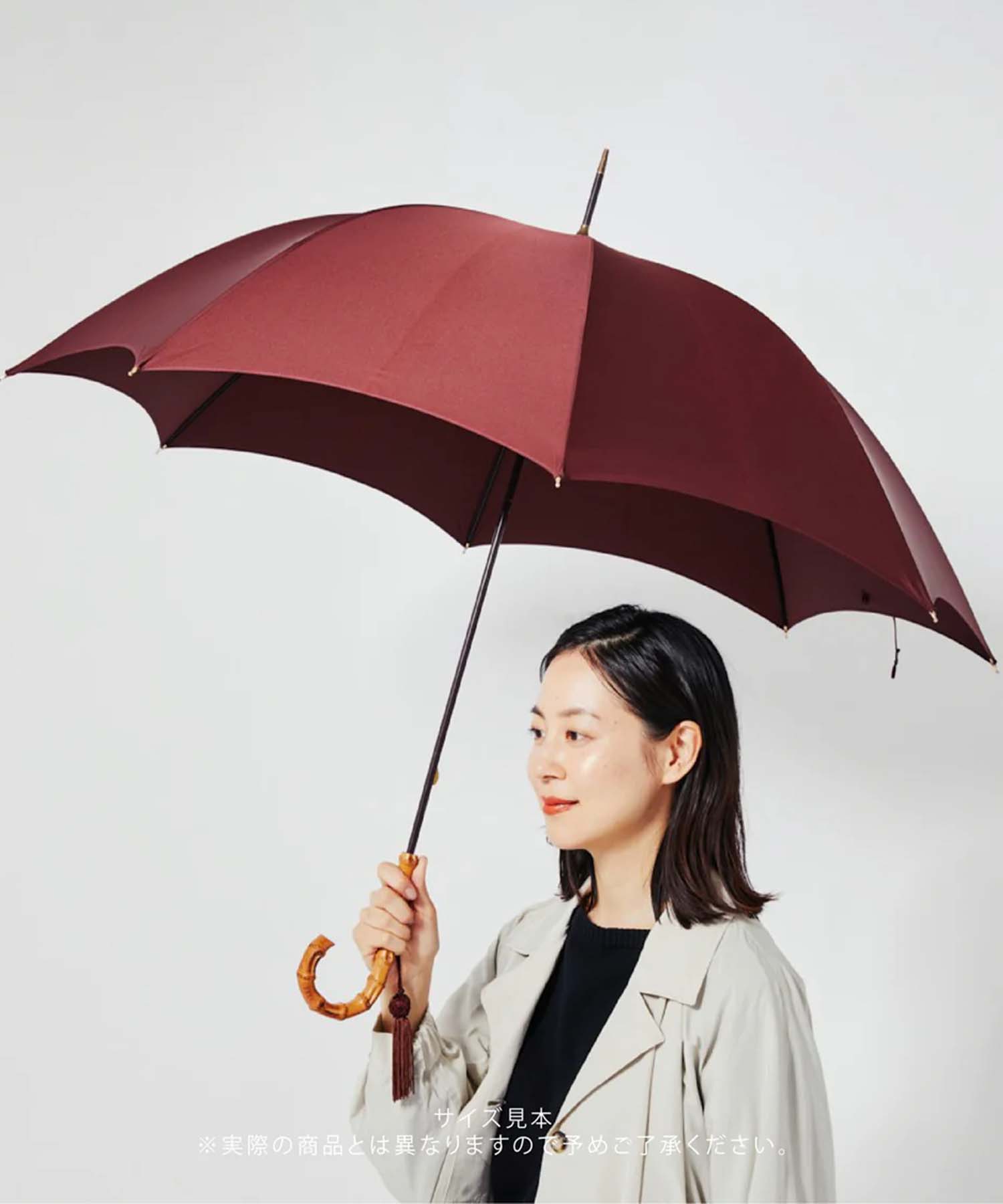 WLT4 Whangee Crook | 長傘 | アーチ型ハンドル | ワンギー | 晴雨兼用傘(遮光)(98 BLACK)