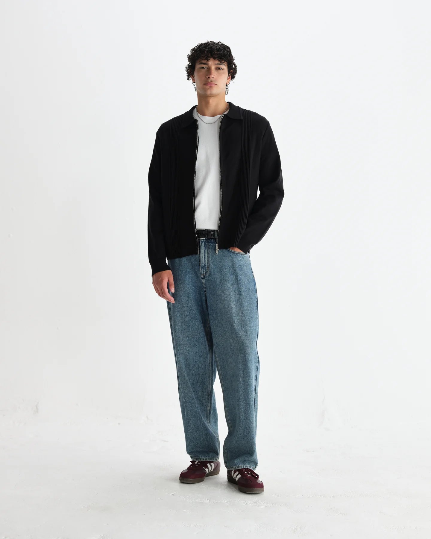 レノックスジップ MILANO RIPPLE STRIPE (BLACK)