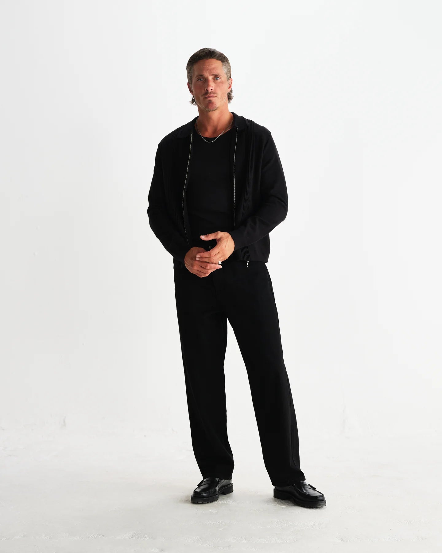 レノックスジップ MILANO RIPPLE STRIPE (BLACK)