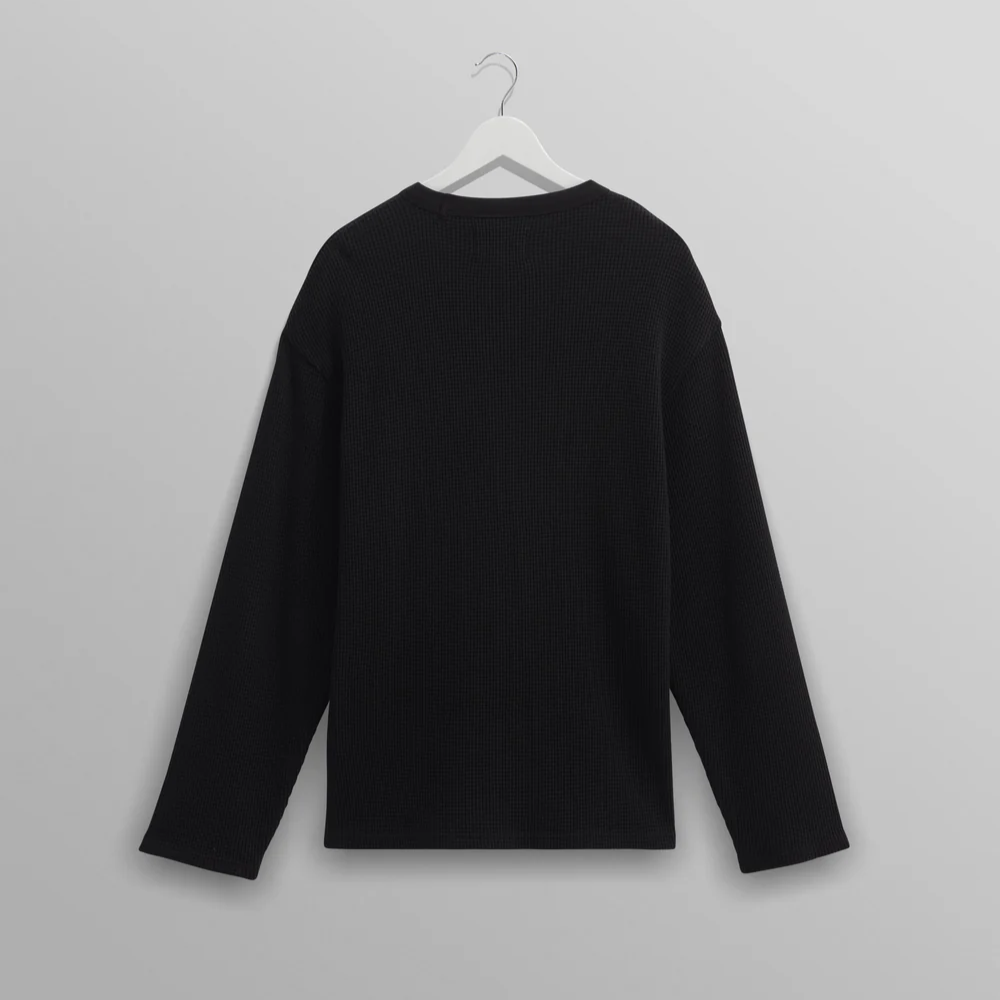 ムーア ロングスリーブTシャツ ヘビーワッフル (BLACK)