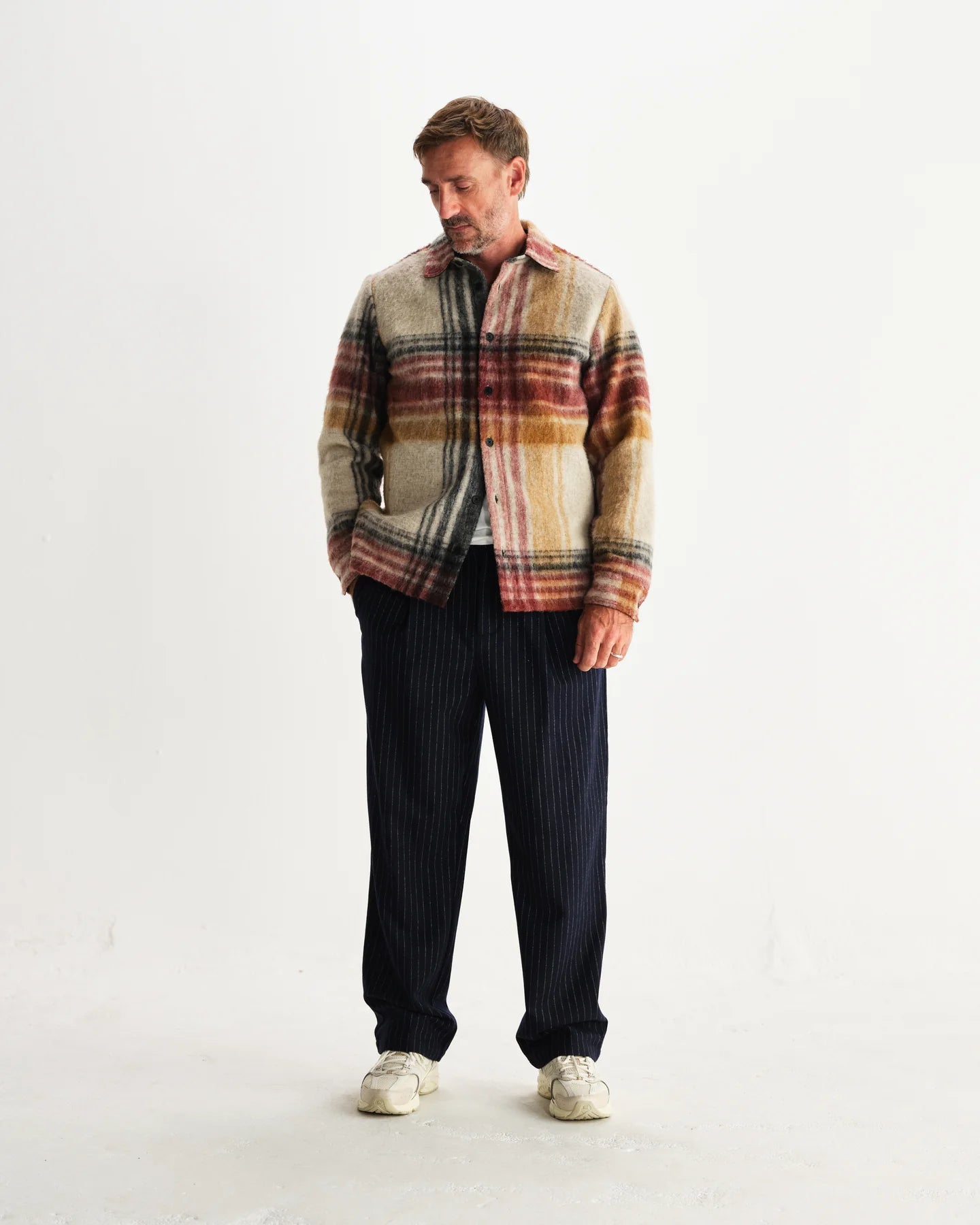 オーバーシャツ NOLAN WOOL BLEND CHECK (NATURAL MULTI)