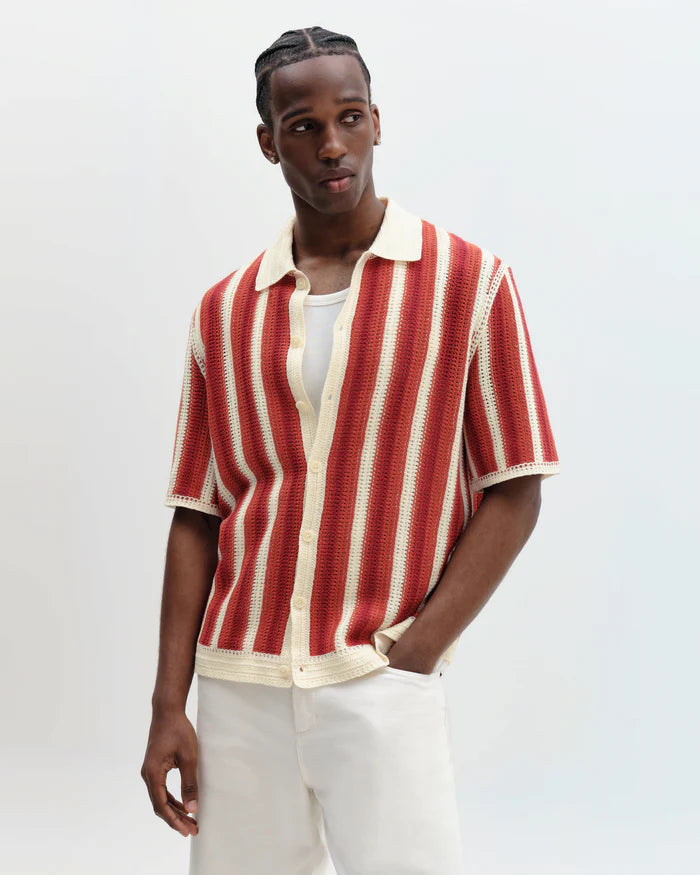 ポルトシャツ STRIPE (ECRU/ORANGE)