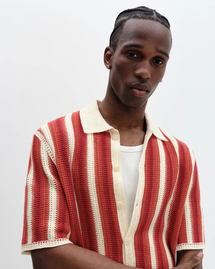 ポルトシャツ STRIPE (ECRU/ORANGE)