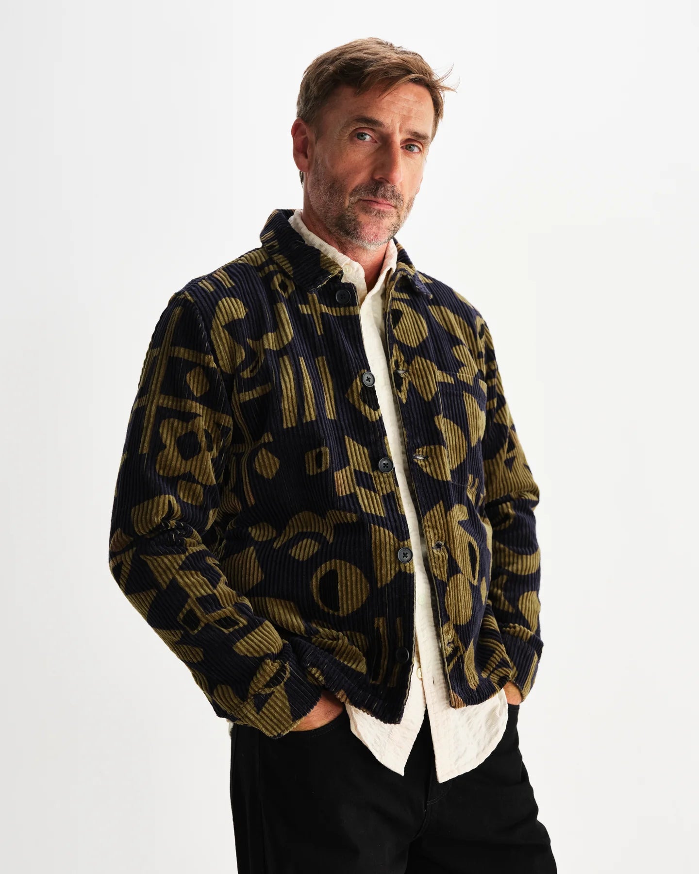 オーバーシャツ ROCKLEY SHAPES JUMBO CORD (NAVY/KHAKI)