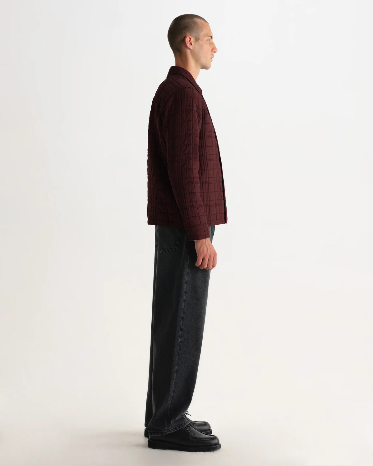オーバーシャツ ROMER CHECK QUILTN (DARK BURGUNDY)
