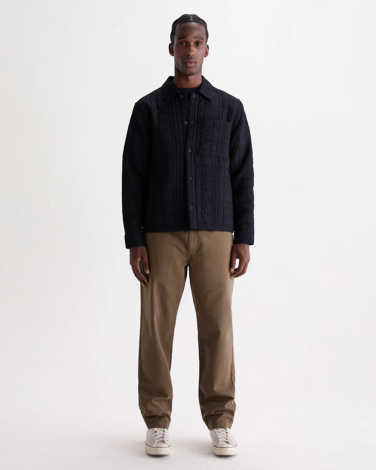 オーバーシャツ ROMER CHECK QUILTN (NAVY)