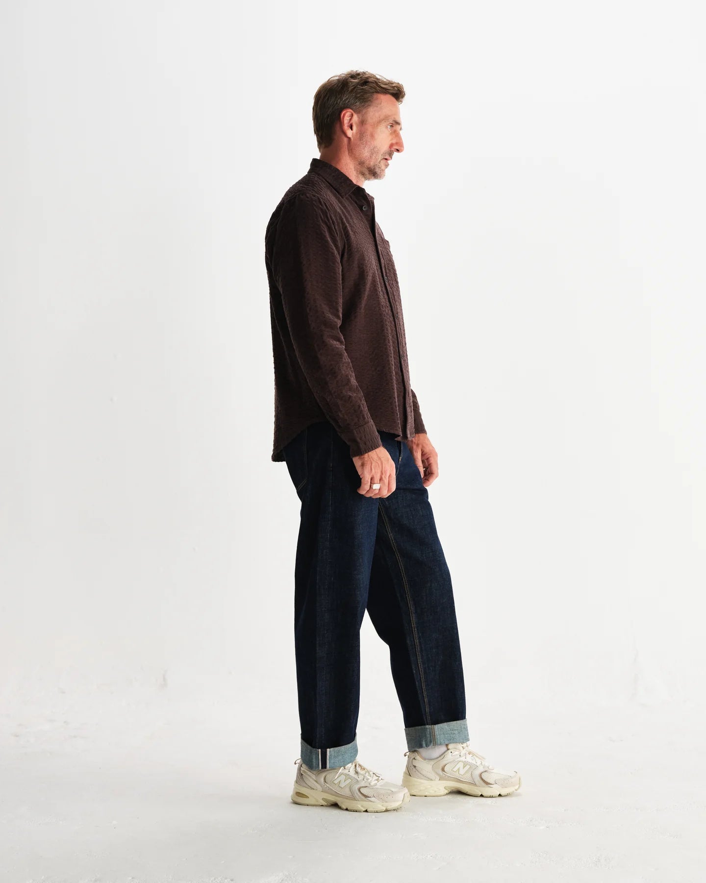 シェリーシャツ SEERSUCKER CORD (DARK BROWN) - グリニッジ オンラインストア