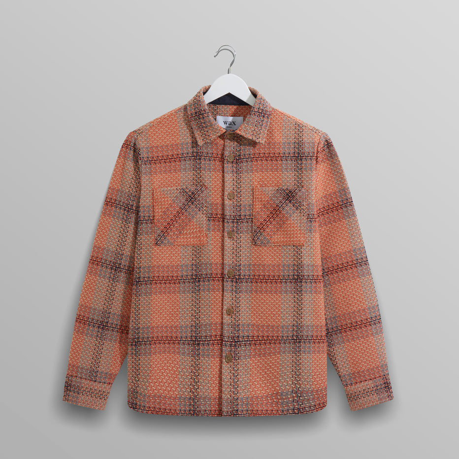 男女兼用 WHオーバーシャツ|フィンズベリーチェック(RUST/NAVY)