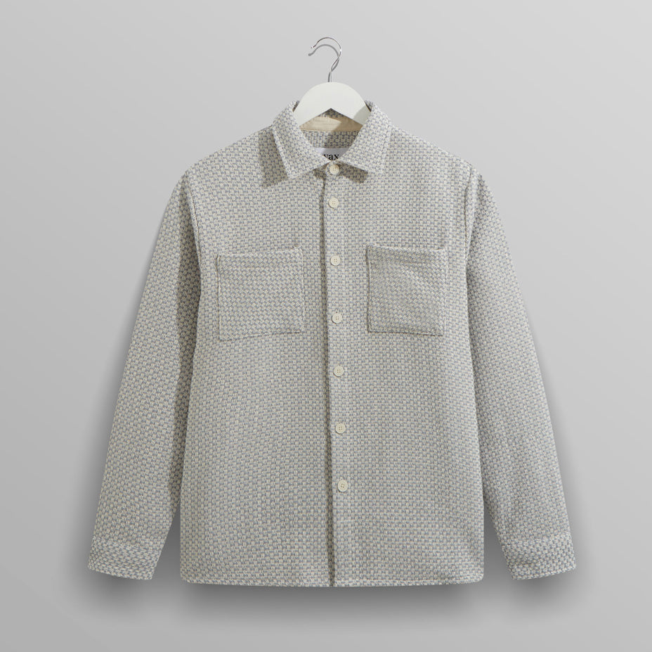 男女兼用 WHオーバーシャツ|ステップニー(BLUE/ECRU)