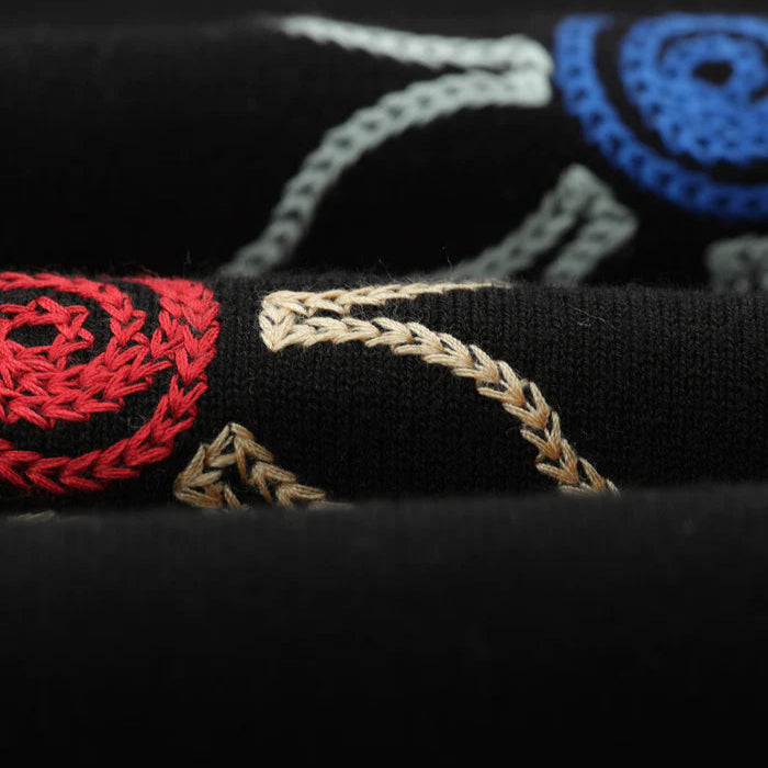 テラーロシャツ FLORAL EMBROIDERY (BLACK/MULTI)