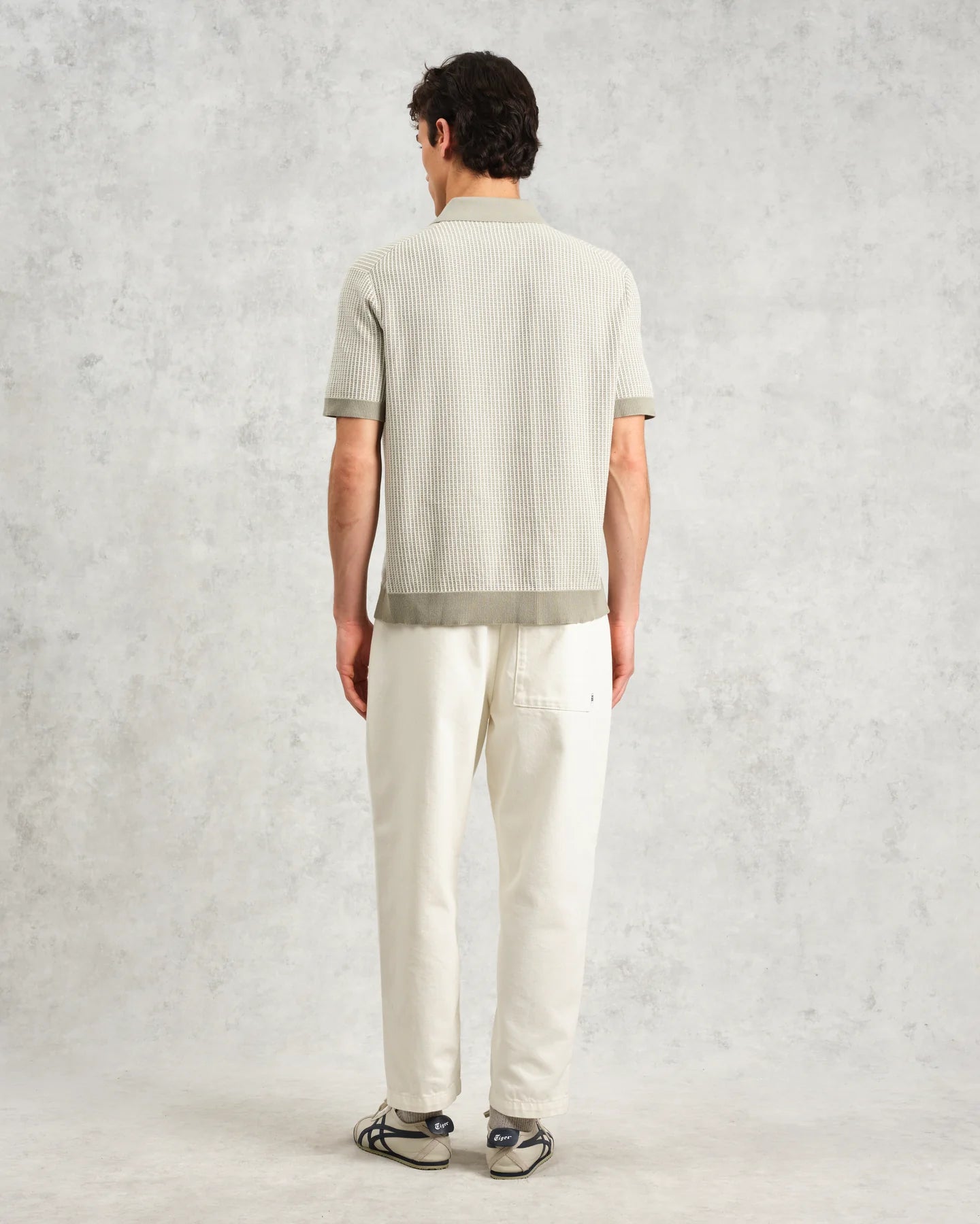 ポロシャツ LADDER STRIPE (LIGHT KHAKI)