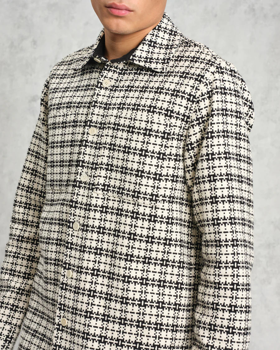 オーバーシャツ YARD CHECK (BLACK/ECRU) Whiting Overshirt