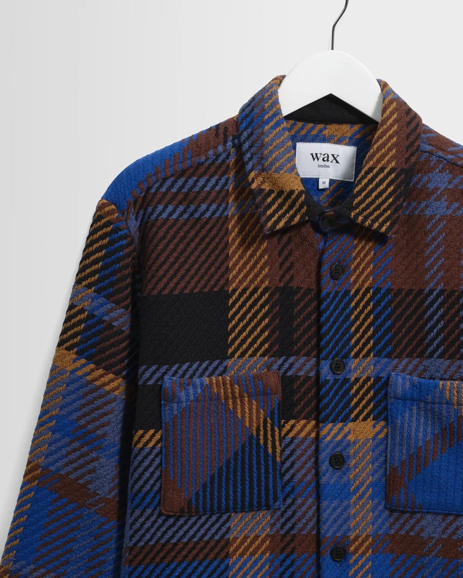 オーバーシャツ BOLD CHECK (BLUE/BROWN)