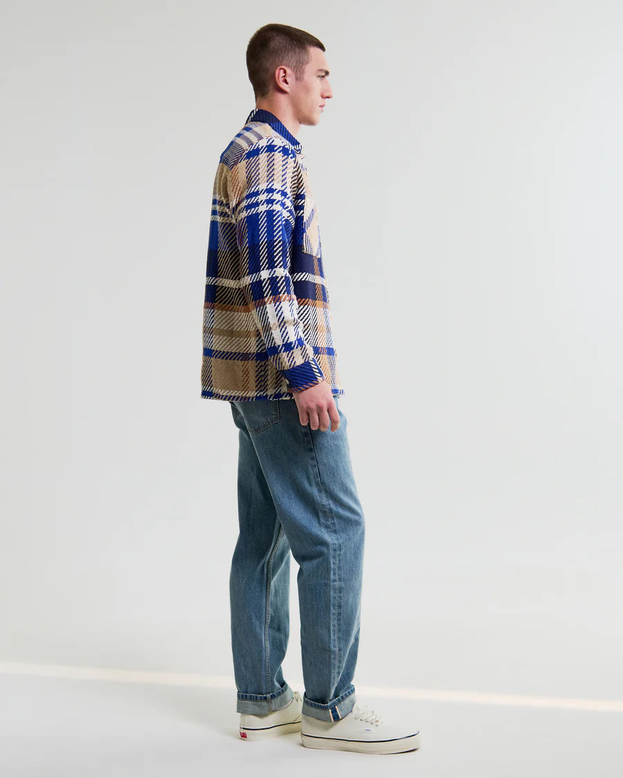 オーバーシャツ BOLD CHECK (BLUE/TAN)