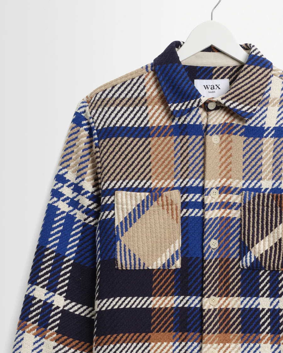 オーバーシャツ BOLD CHECK (BLUE/TAN)
