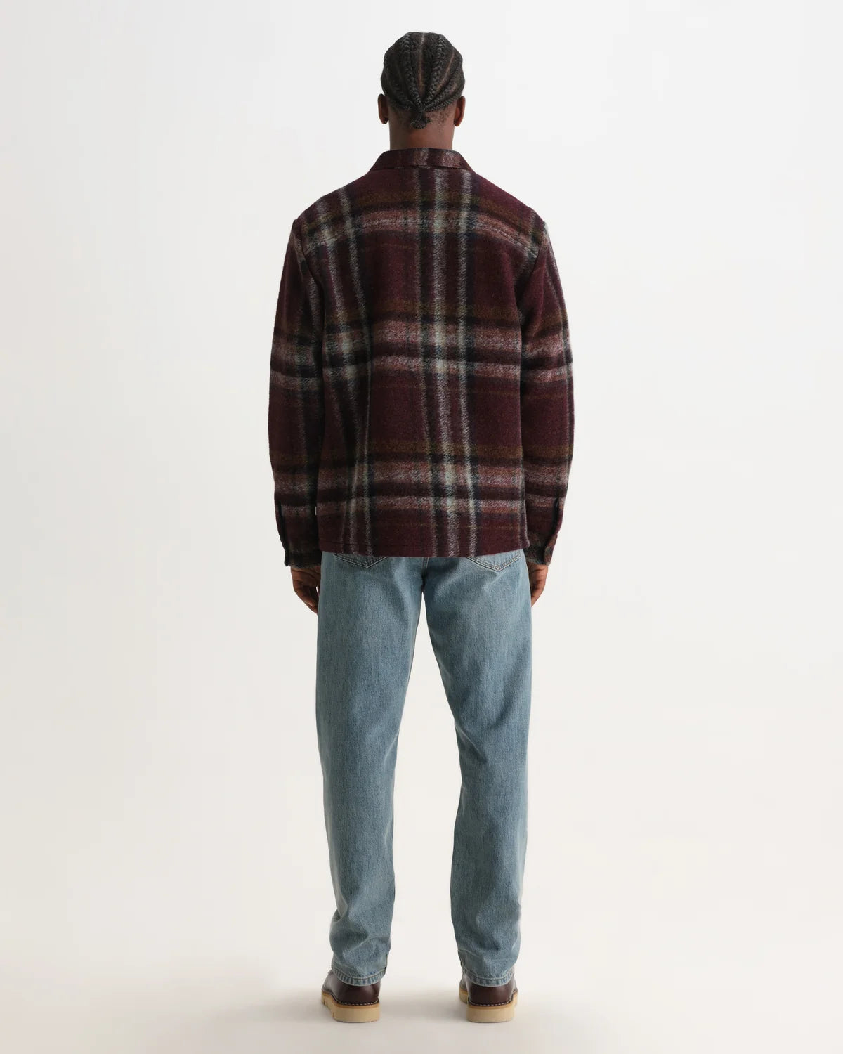オーバーシャツ LEX WOOL BLEND CHECK (BURGUNDY/MULTI)
