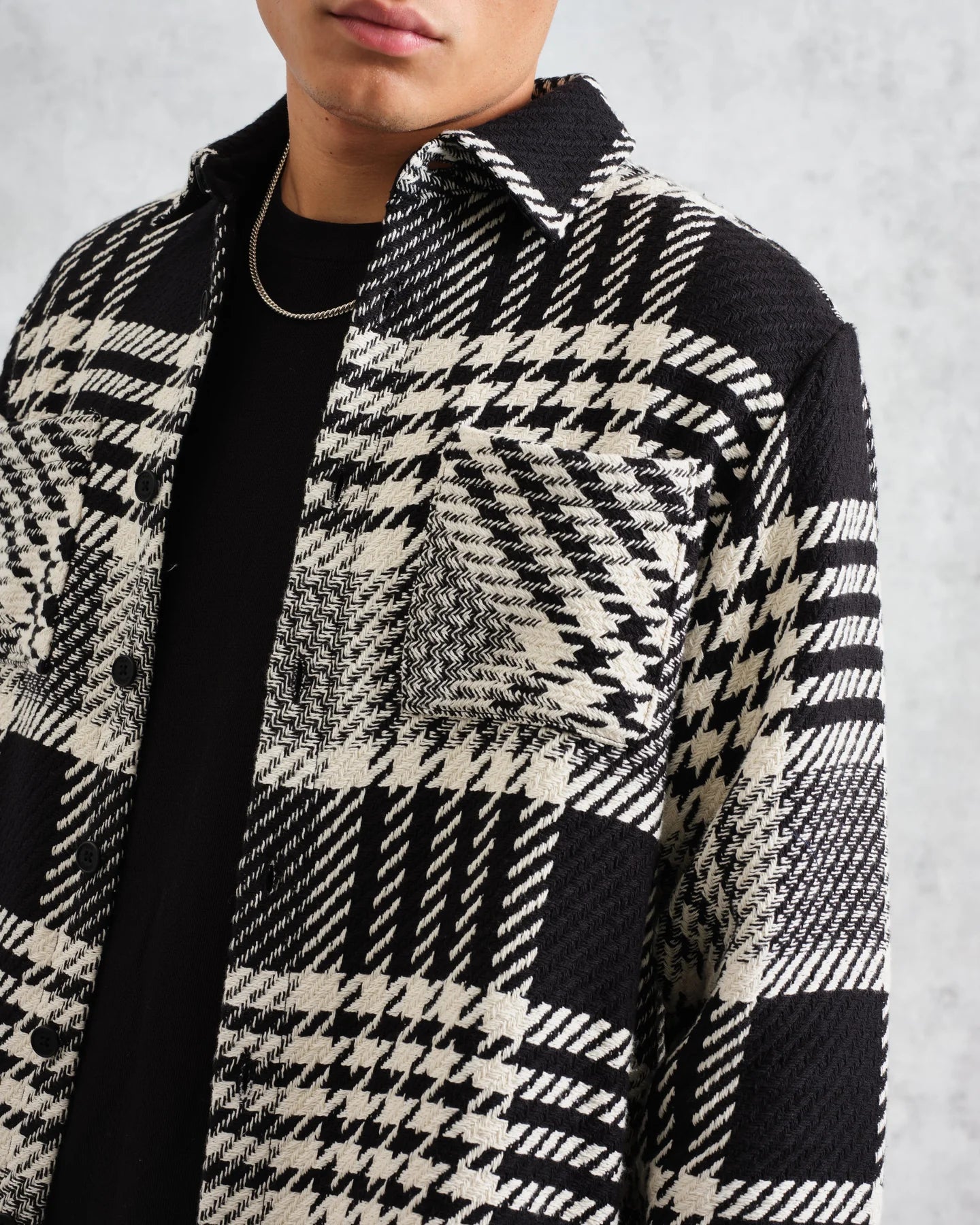 オーバーシャツ LAKE CHECK (ECRU/BLACK) Whiting Overshirt