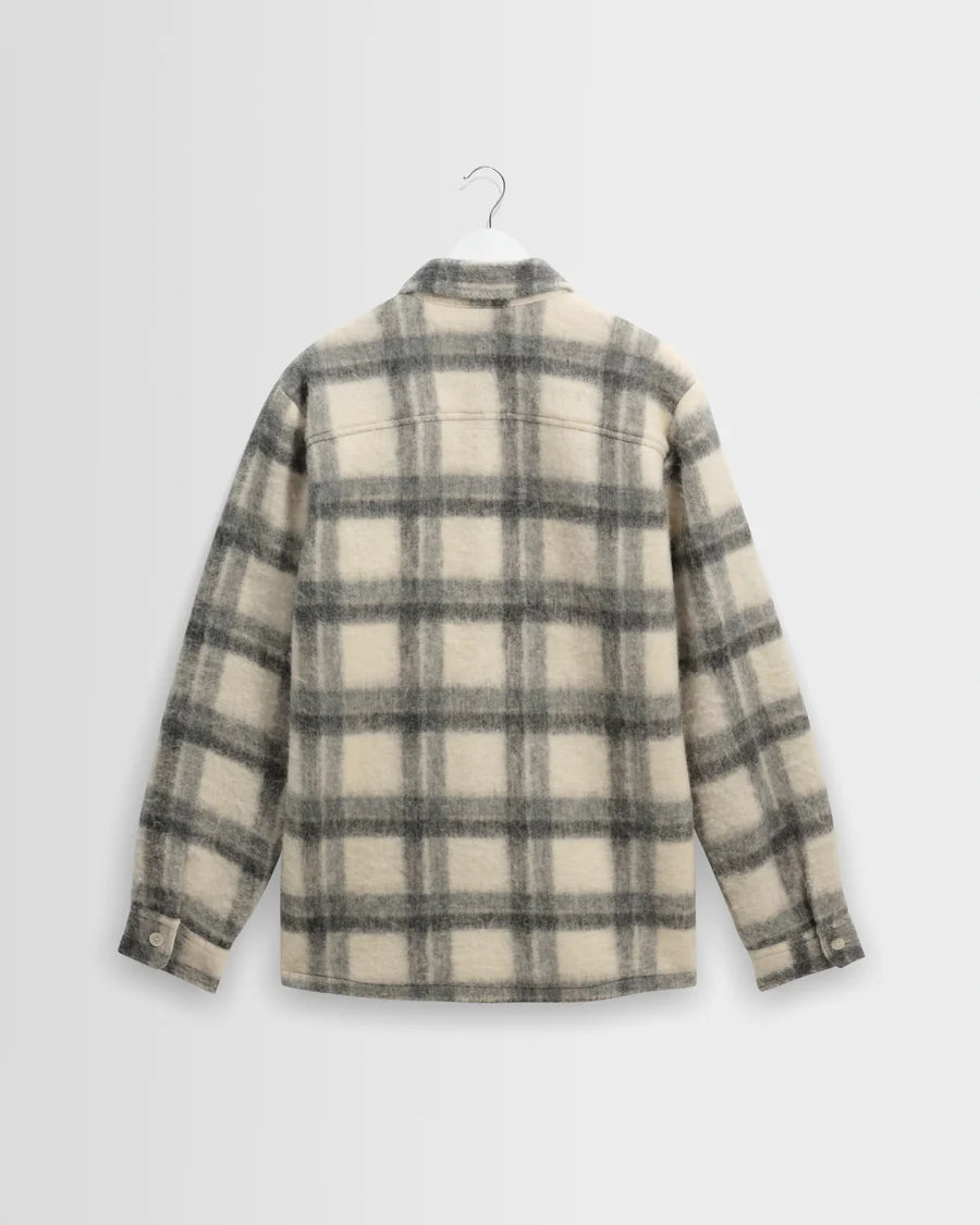 オーバーシャツ ASH WOOL BLEND CHECK (ECRU/GREY)