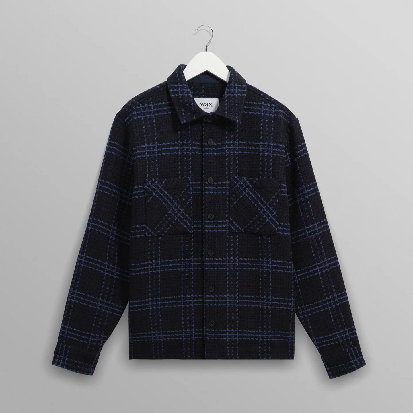 オーバーシャツ SKATE CHECK (NAVY/BLUE)【ワックスロンドン日本公式 オーバーシャツ SKATE CHECK (NAVY/BLUE)【ワックスロンドン日本公式