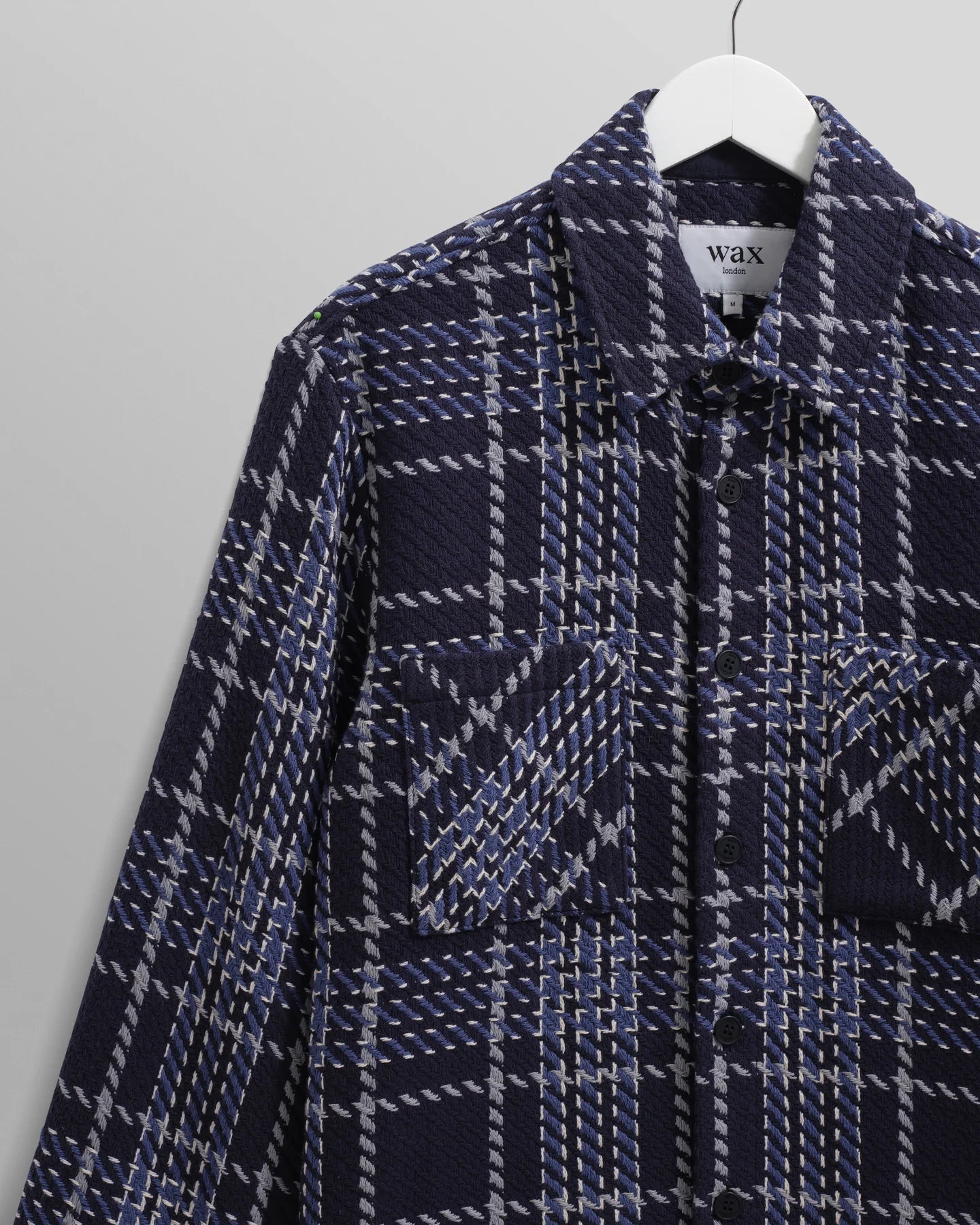 オーバーシャツ WAVE CHECK (NAVY/GREY)