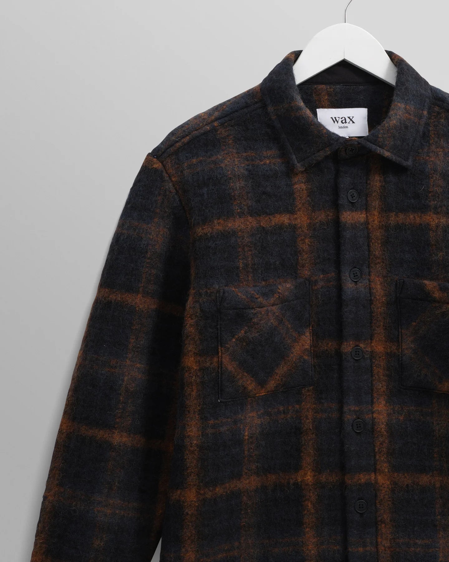 オーバーシャツ DRAWN CHECK (TEAL/ORANGE)