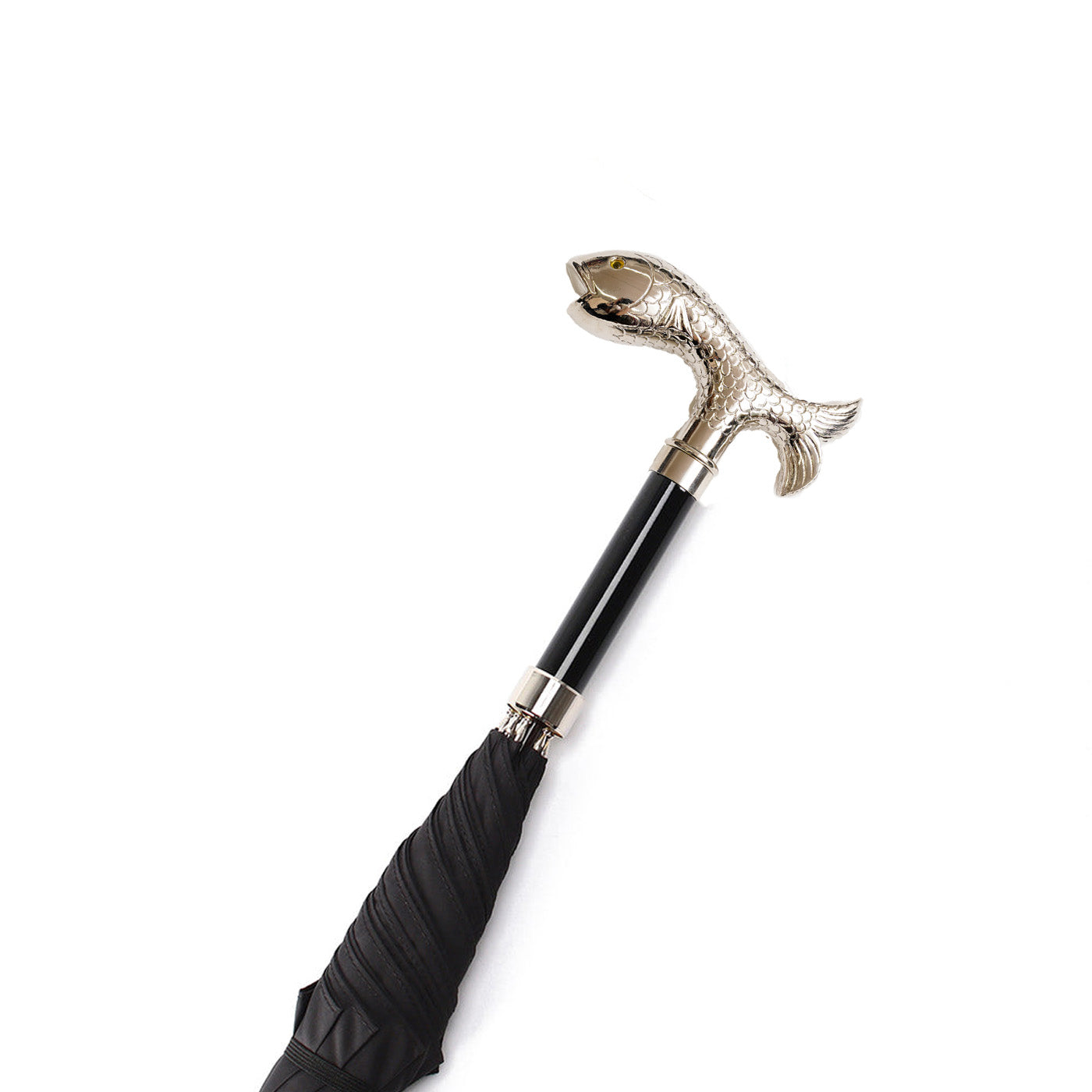 GT29 Nickel Animal Head | 長傘 | アニマルヘッド | ニッケル | 晴雨兼用傘(FISH-099 BLACK)