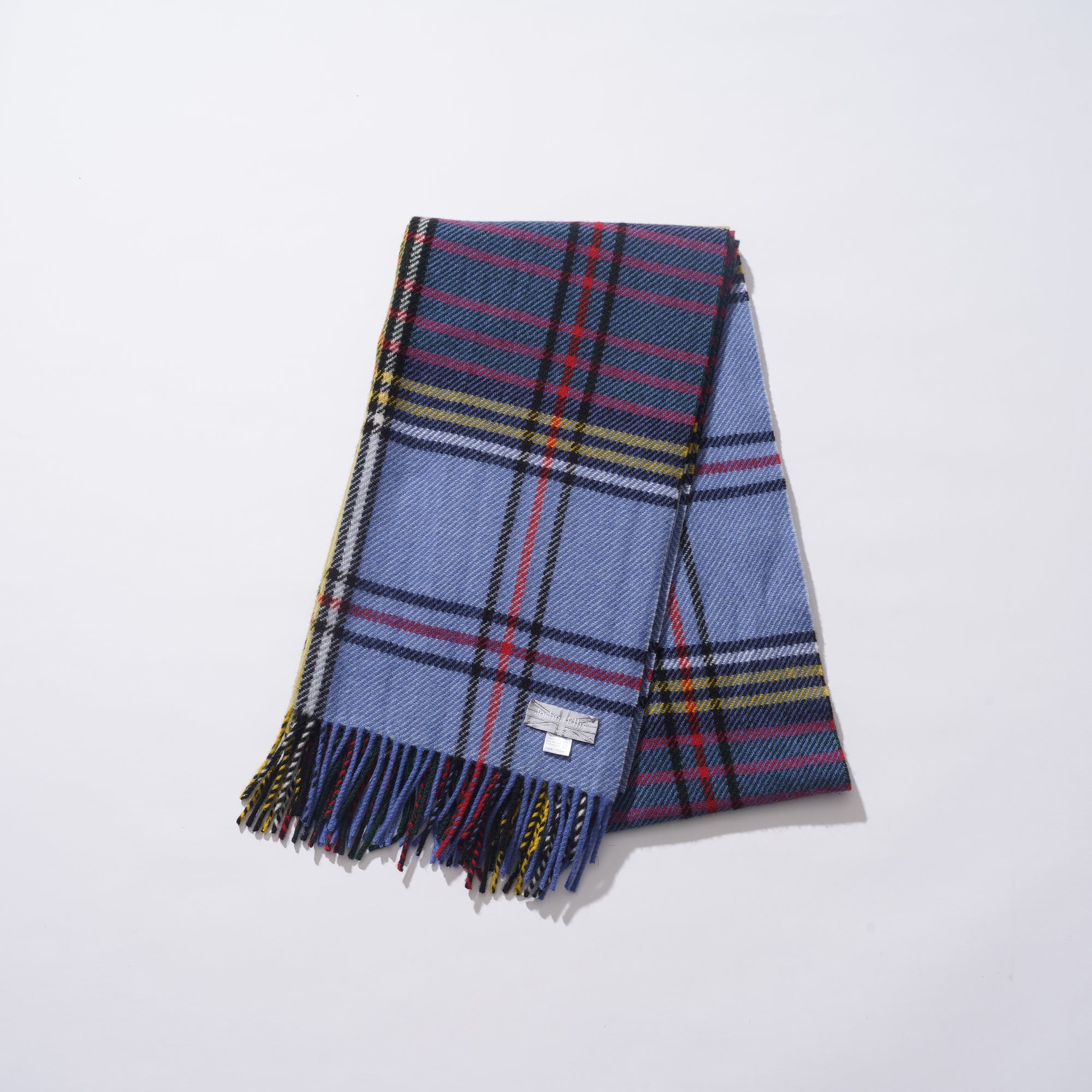 カシミヤストール ヴァリアスチェック(ソフトサファイア、レッド、グリーン、ホワイト、イエロー)50x190_VC51805 Joshua Ellis