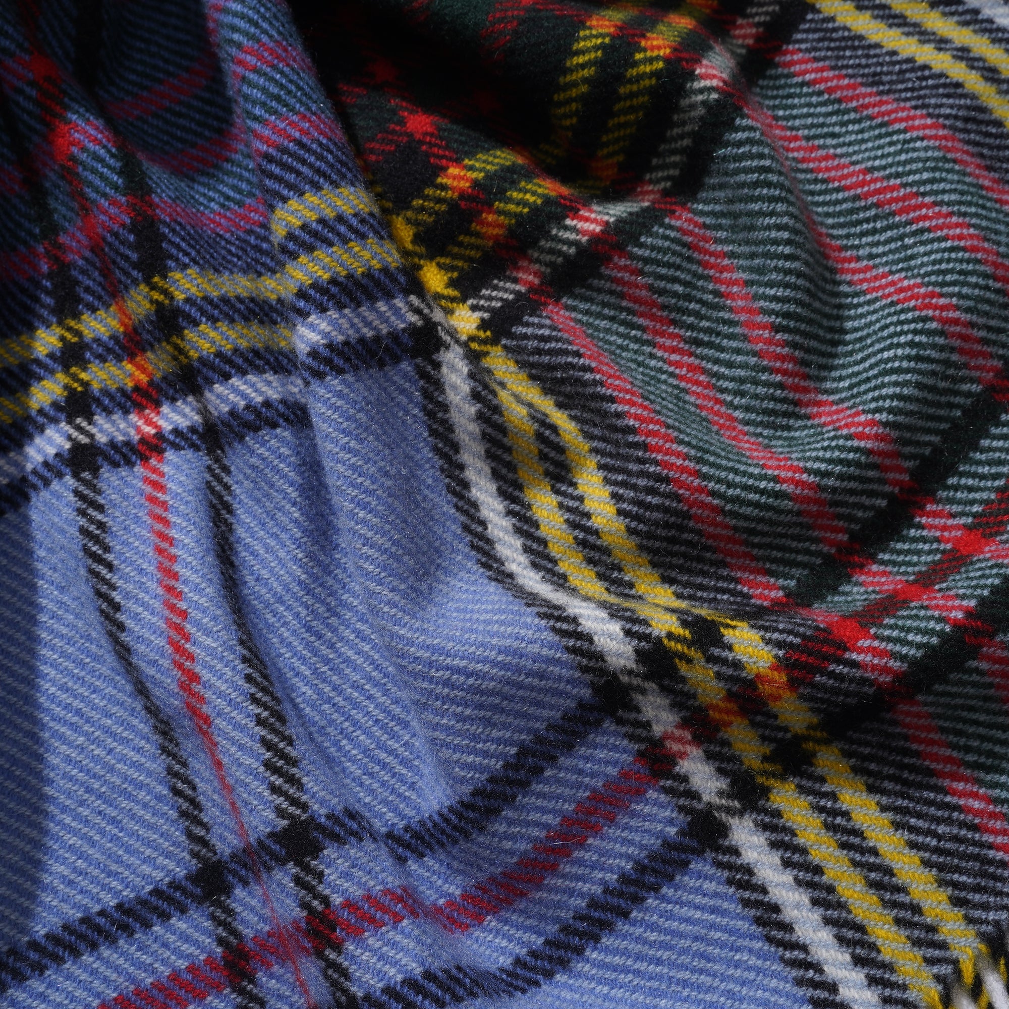 カシミヤストール ヴァリアスチェック(ソフトサファイア、レッド、グリーン、ホワイト、イエロー)50x190_VC51805 Joshua Ellis