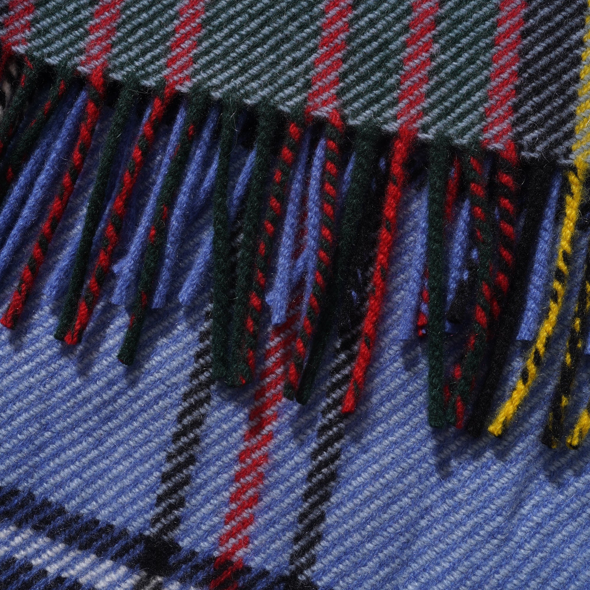 カシミヤストール ヴァリアスチェック(ソフトサファイア、レッド、グリーン、ホワイト、イエロー)50x190_VC51805 Joshua Ellis