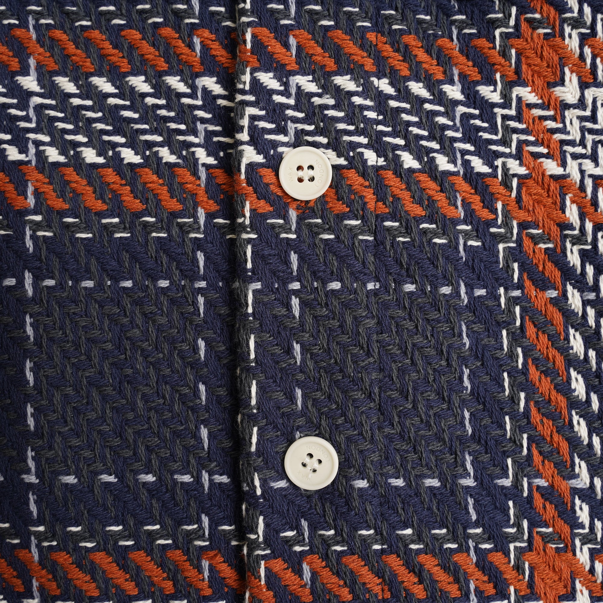 【ワックスロンドン】男女兼用 WHオーバーシャツ|パークチェック(NV/RS)wax london