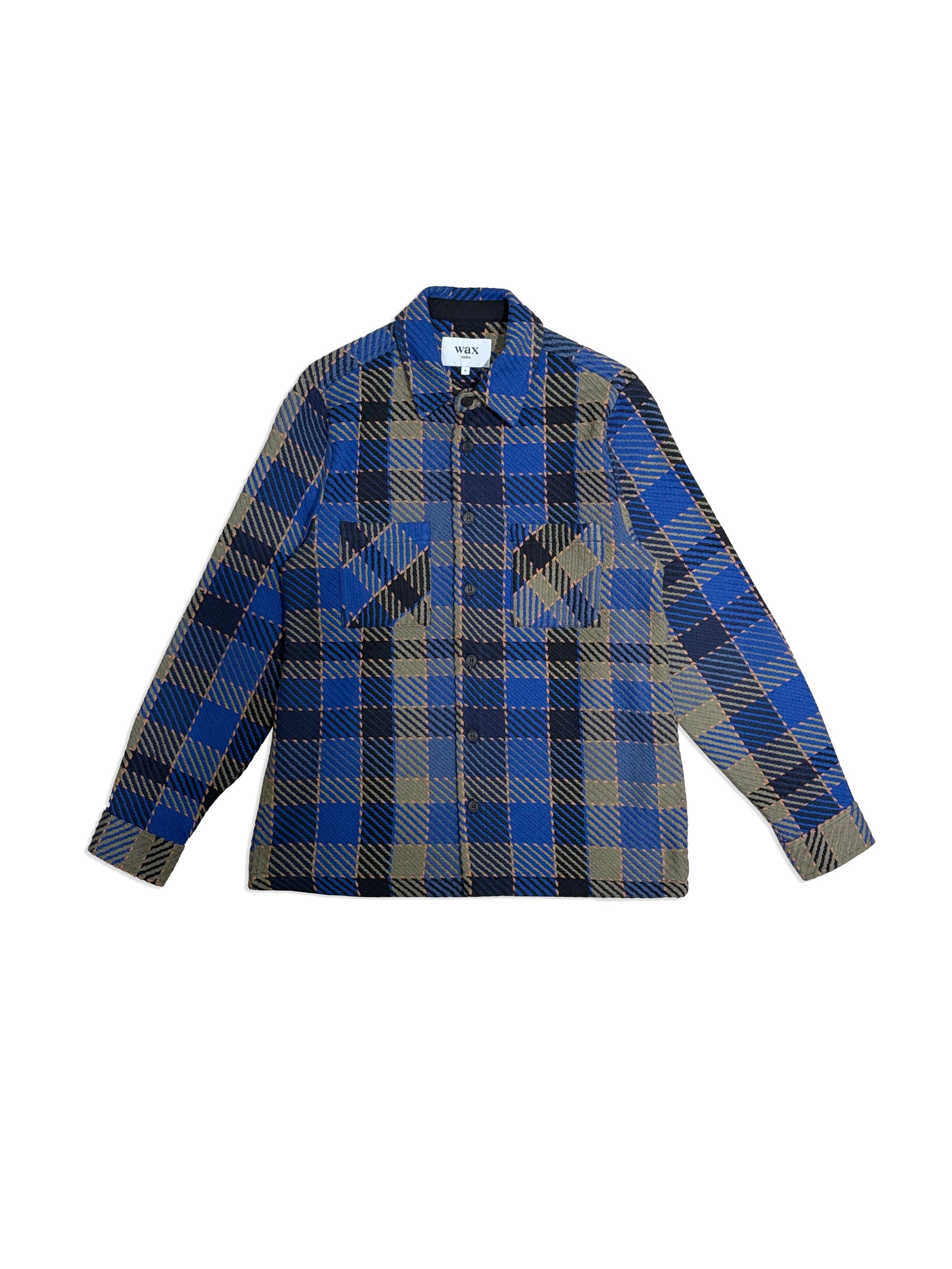 オーバーシャツ PIKE CHECK (BULE/KHAKI)