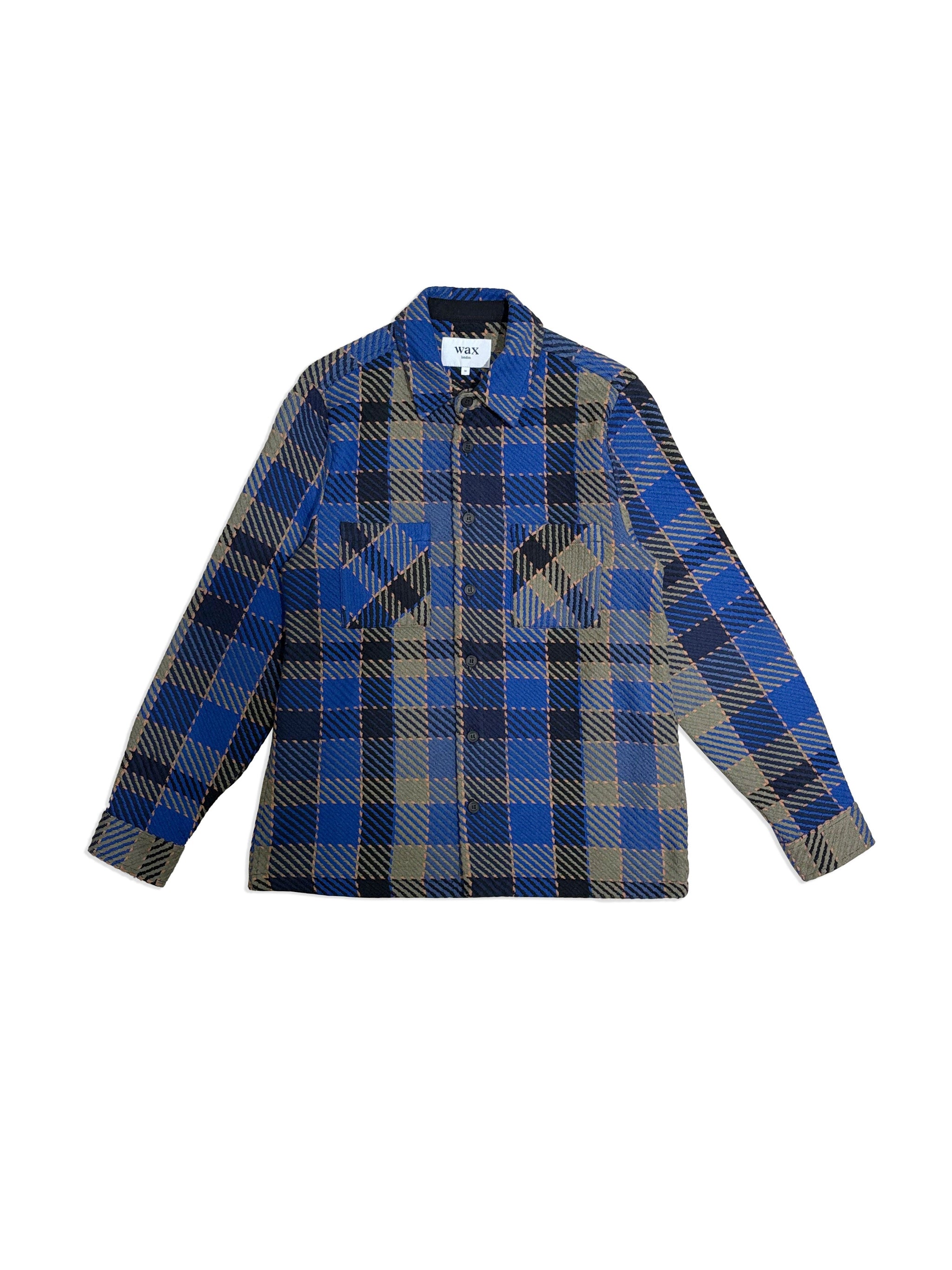オーバーシャツ PIKE CHECK (BULE/KHAKI)