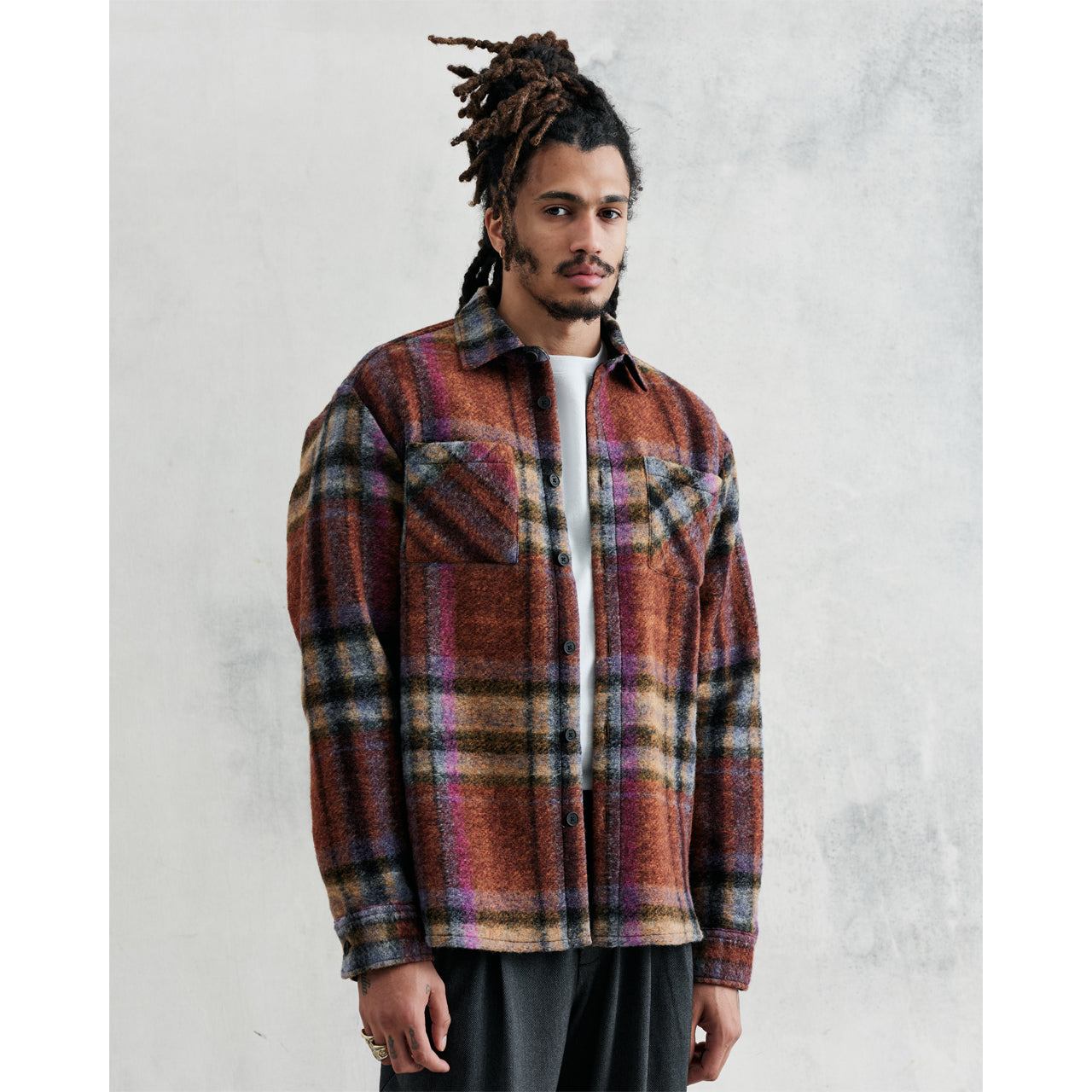 ウールコットンチェックワイドシャツ URBAN RESEARCH DOORS（アーバンリサーチドアーズ）の「【一部WEB限定