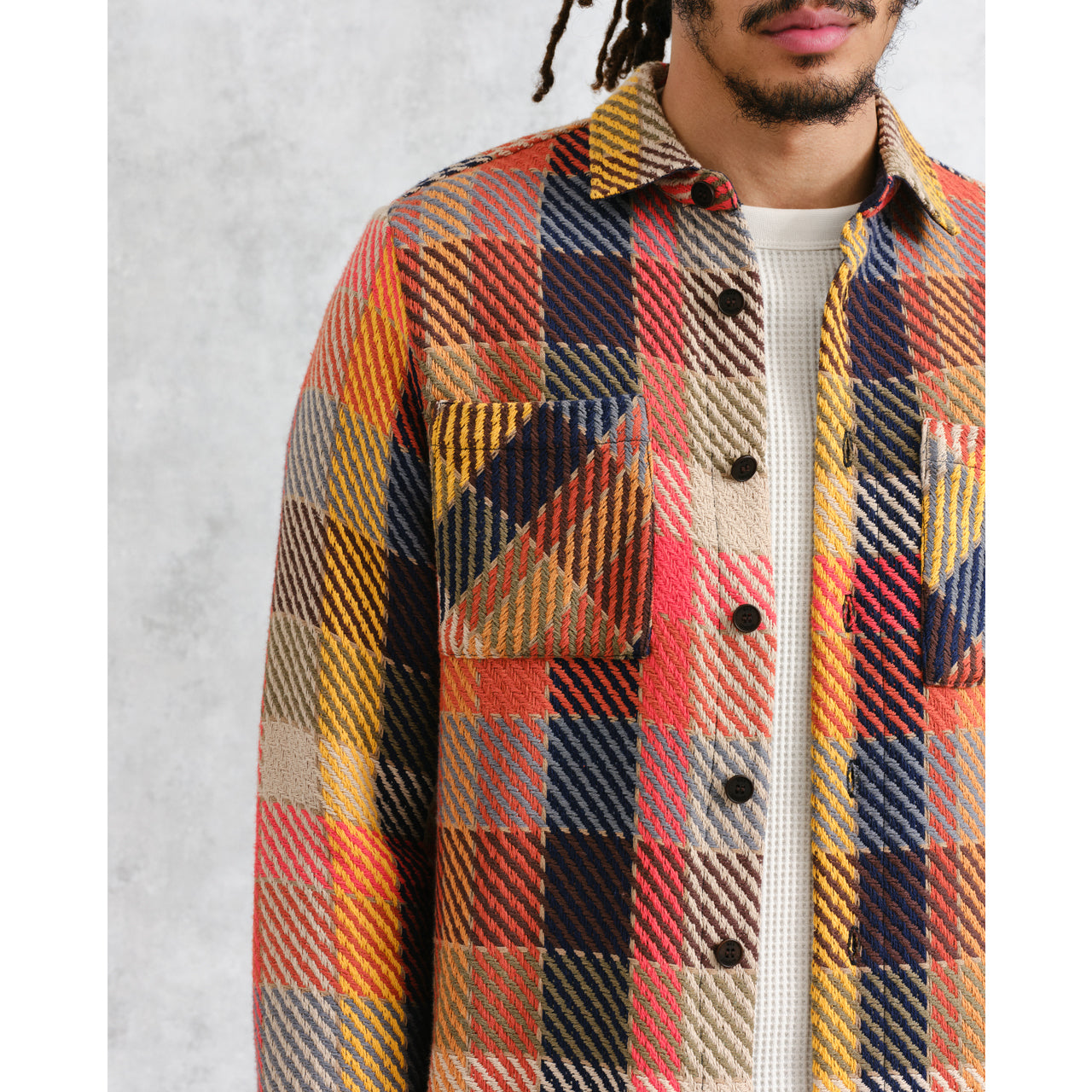 オーバーシャツ PIKE CHECK (ORANGE MULTI)