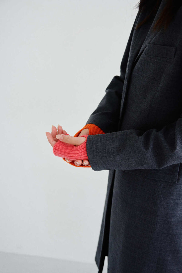 カシミヤリブニットリストウォーマ_K01 (イエロー)