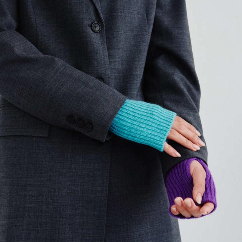 カシミヤリブニットリストウォーマ_K01 (パープル)