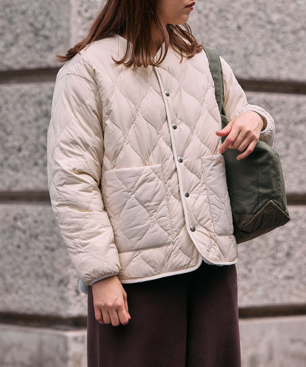 KINSELLA REVERSIBLE DOWN JACKET (キンセラ) CHU26W001 (ECRU)