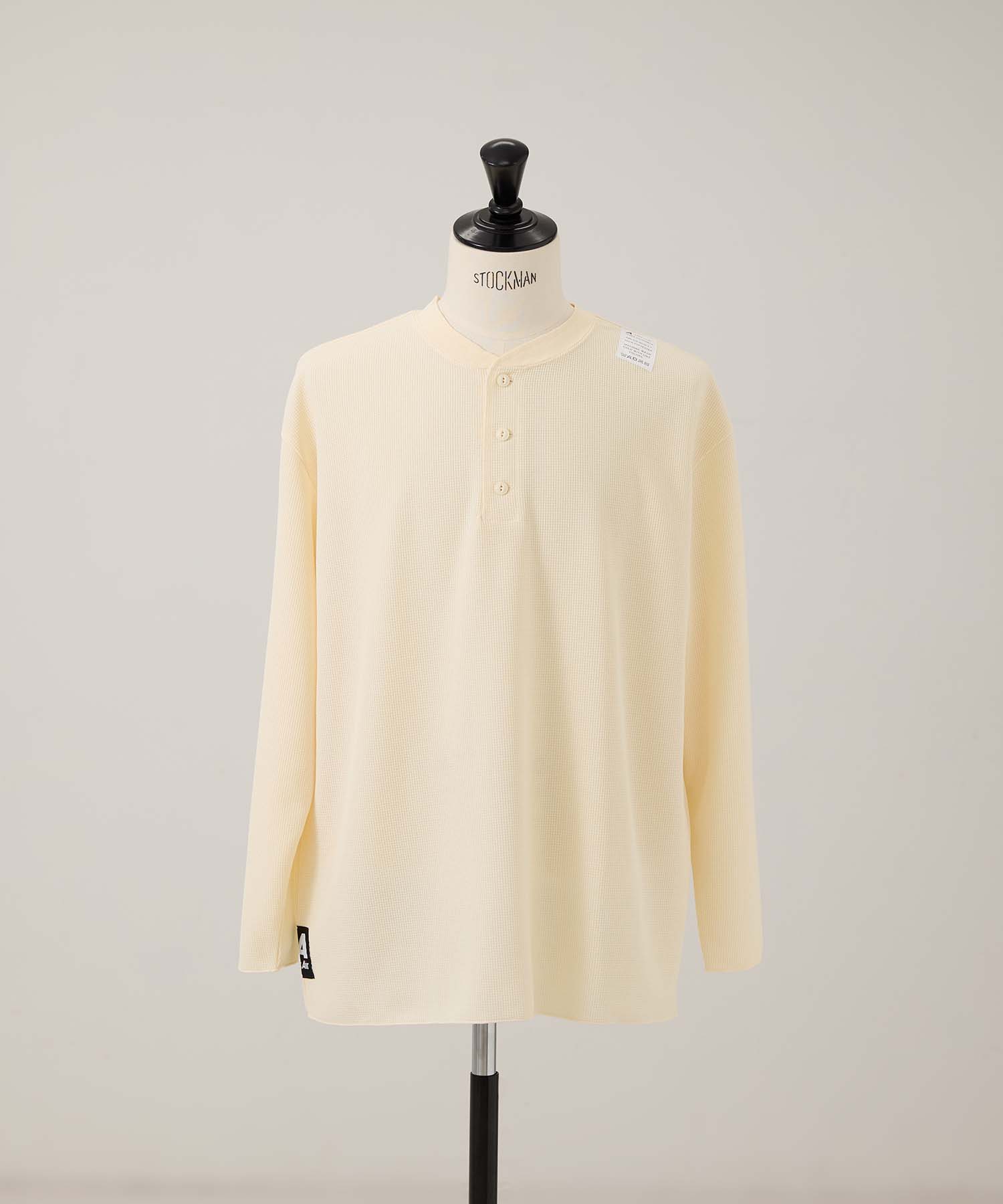 E410RA ワッフルヘンリーシャツ (CREAM)