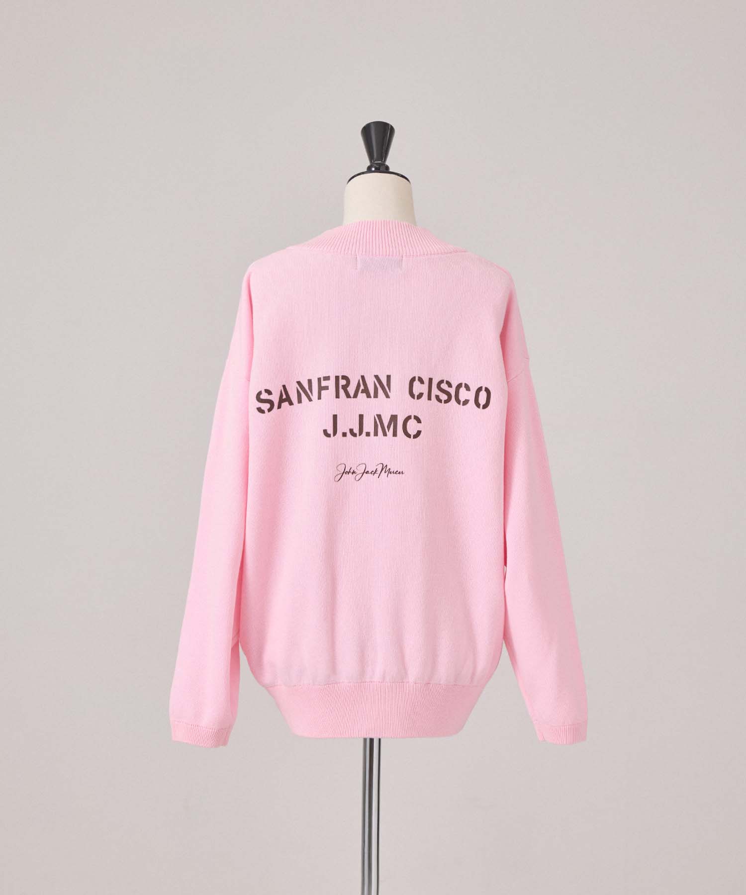 Vネックバックロゴニット 26W100 (PINK)
