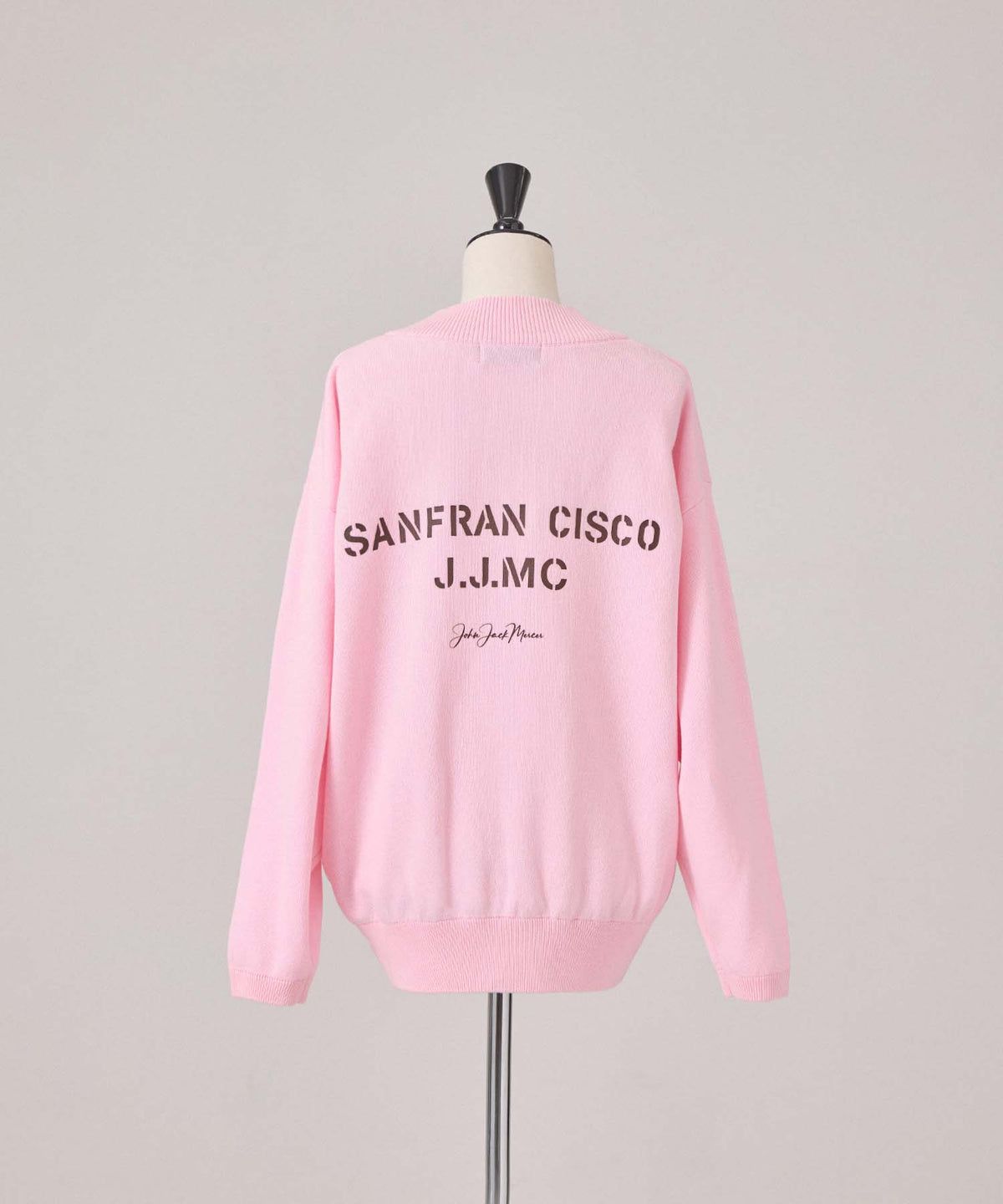 Vネックバックロゴニット 26W100 (PINK)