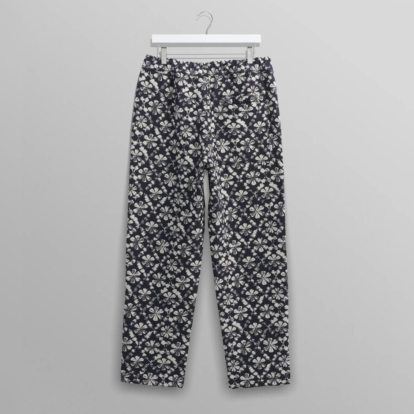 カートトラウザーズ FLOWER STAMP JCQUARD (NAVY/ECRU)