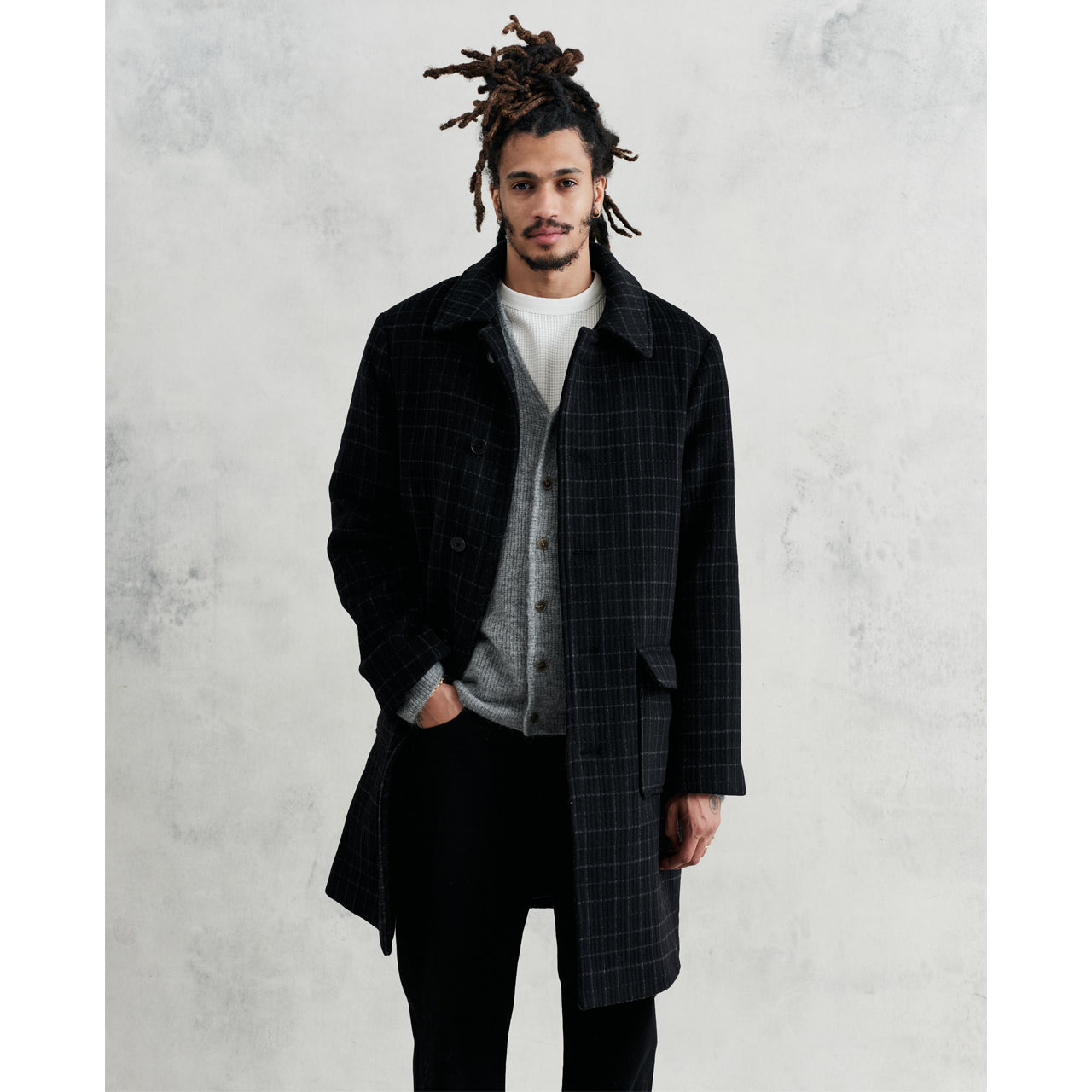 アルバンカーディガン モヘア (GREY MARL) KNT-ALB-BLO-GRM ワックスロンドンwax london